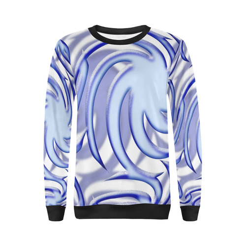 3-D Blue Ball All Over Print Crewneck Sweatshirt for Women (Model H18)