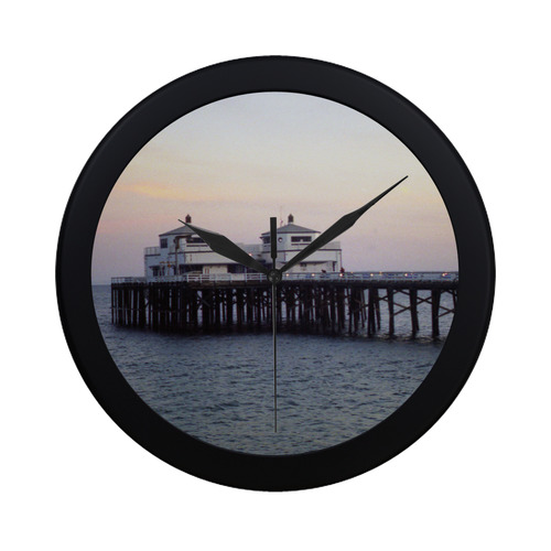 Malibu Fishing Pier Circular Plastic Wall clock