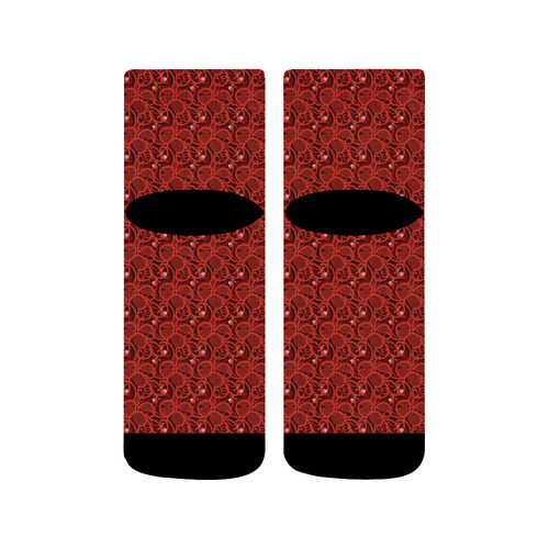 Cherry Tomato Red Hearts Quarter Socks