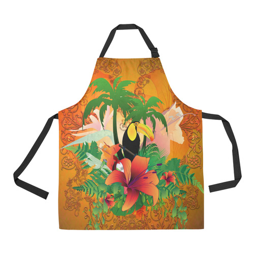 Funny toucan, tropical design All Over Print Apron