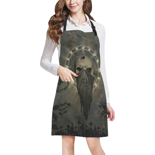 The creepy skull with spider All Over Print Apron