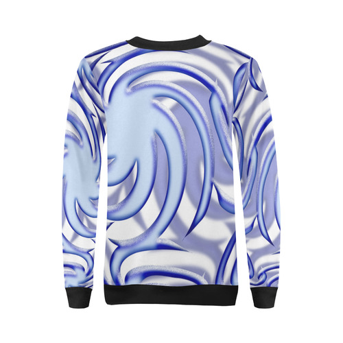 3-D Blue Ball All Over Print Crewneck Sweatshirt for Women (Model H18)