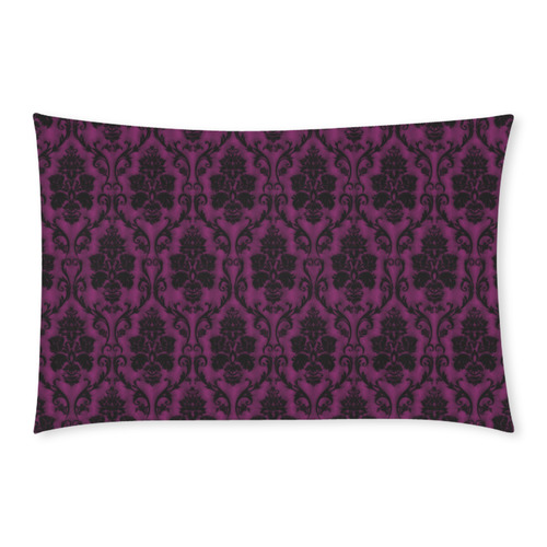 Gothic Victorian Black'n Purple Pattern 3-Piece Bedding Set