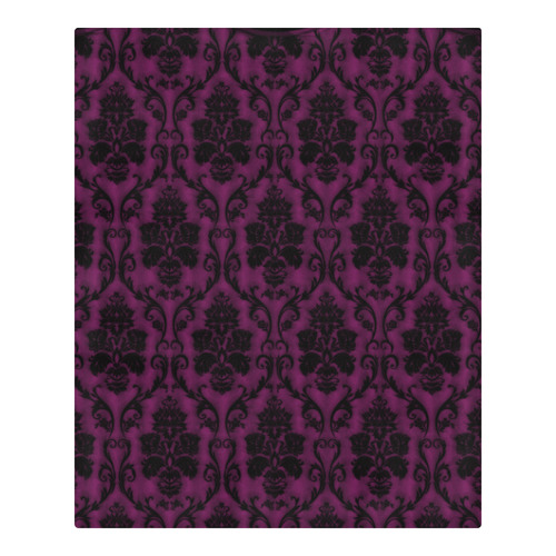 Gothic Victorian Black'n Purple Pattern 3-Piece Bedding Set