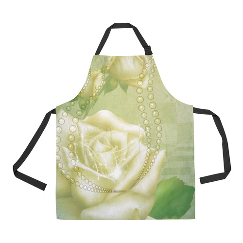 Beautiful soft green roses All Over Print Apron