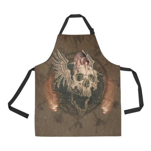 Awesome skull with rat All Over Print Apron