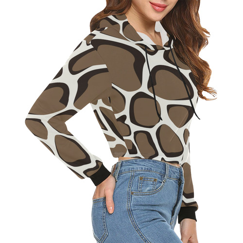 Animal by Artdream All Over Print Crop Hoodie for Women (Model H22)