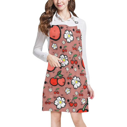 Cherry Popart by Nico Bielow All Over Print Apron