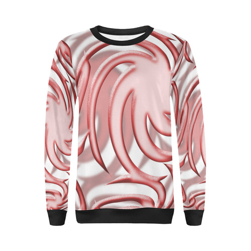 3-D Red Ball All Over Print Crewneck Sweatshirt for Women (Model H18)