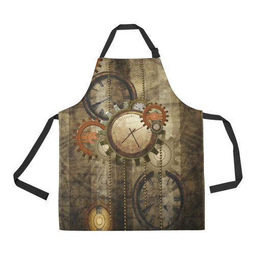 Steampunk, wonderful noble desig, clocks and gears All Over Print Apron