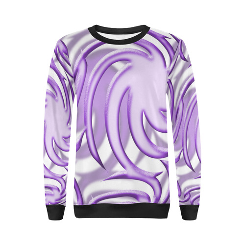 3-D Lilac Ball All Over Print Crewneck Sweatshirt for Women (Model H18)