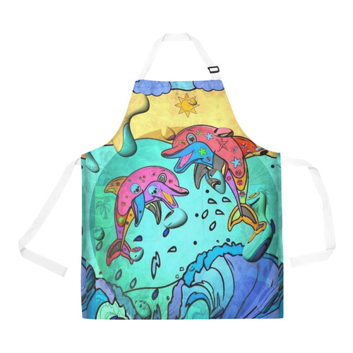 Dolphin Popart by Nico Bielow All Over Print Apron