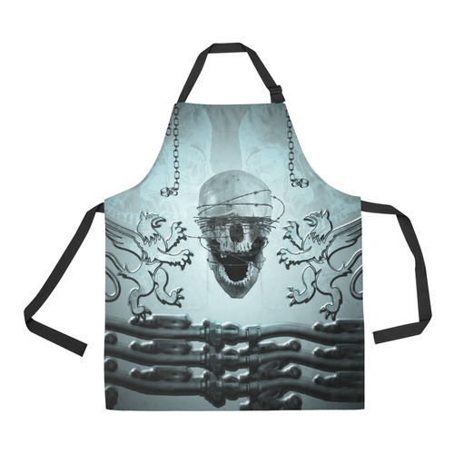 Scary skull with lion All Over Print Apron