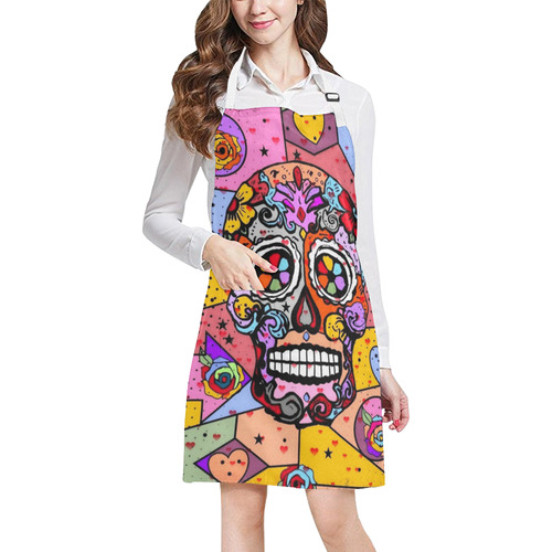 Skull Popart by Nico Bielow All Over Print Apron