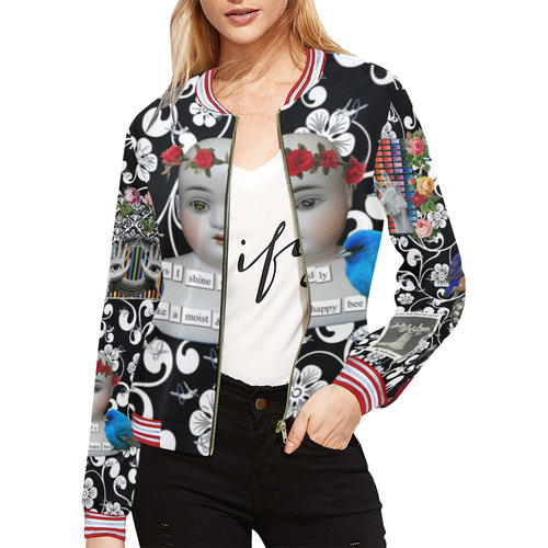 I Shine Wildly All Over Print Bomber Jacket for Women (Model H21)