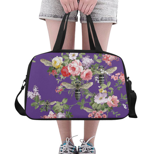 Purple Bees and Flowers Fitness Handbag (Model 1671)