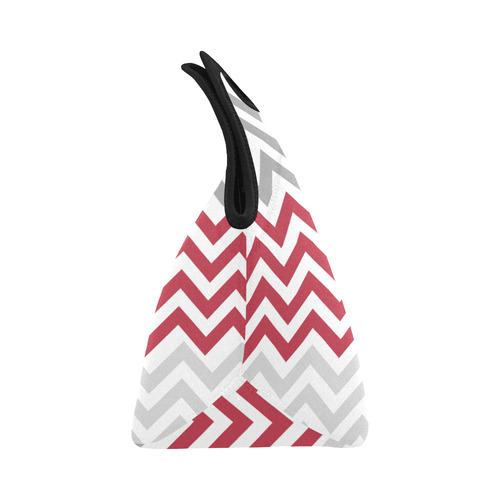 Red and Grey Chevrons Neoprene Lunch Bag/Small (Model 1669)