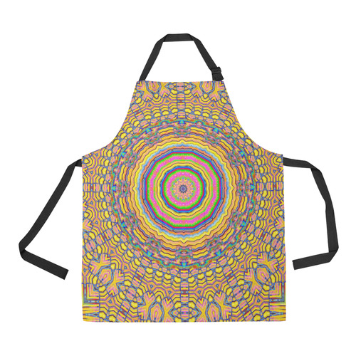 wood festive rainbow mandala All Over Print Apron