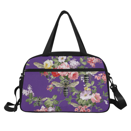 Purple Bees and Flowers Fitness Handbag (Model 1671)