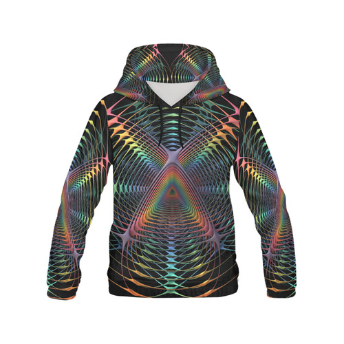 Webbed All Over Print Hoodie for Women (USA Size) (Model H13)