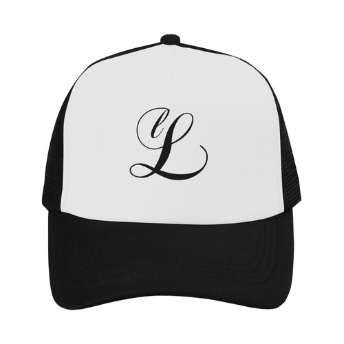 Alphabet L Black Trucker Hat