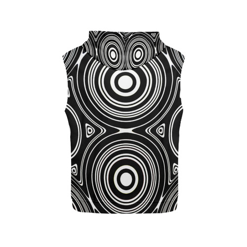 Concentric Circle Pattern All Over Print Sleeveless Hoodie for Women (Model H15)