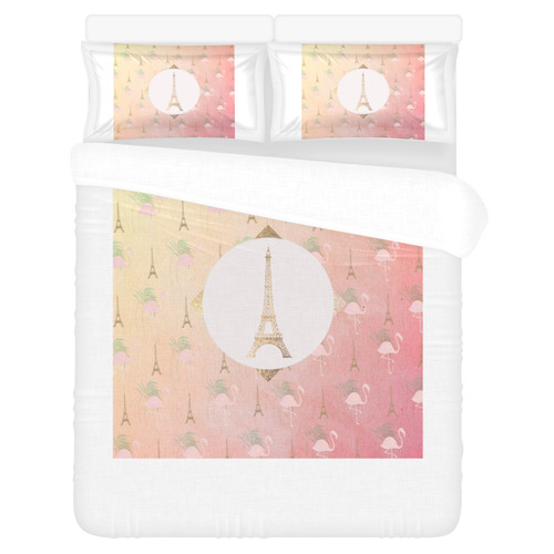 Parisian Flamingos 3-Piece Bedding Set