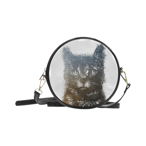 cat #cat #cats #kitty Round Sling Bag (Model 1647)