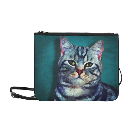 cat Bella #cat #cats #kitty Slim Clutch Bag (Model 1668)