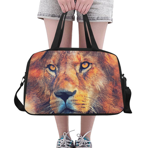 lion art #lion #animals #cat Fitness Handbag (Model 1671)