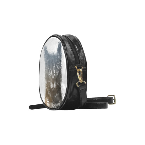 cat #cat #cats #kitty Round Sling Bag (Model 1647)