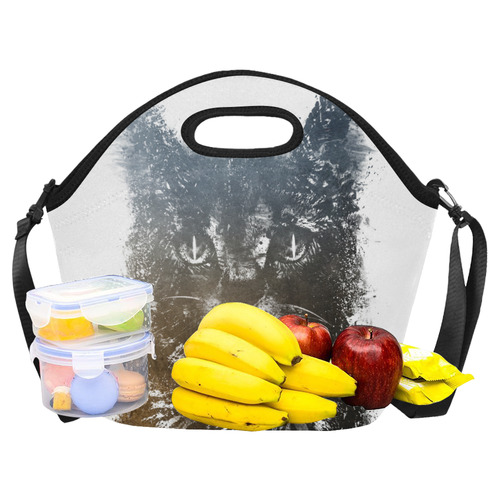 cat #cat #cats #kitty Neoprene Lunch Bag/Large (Model 1669)