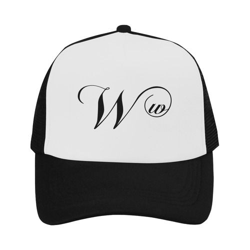 Alphabet W Black Trucker Hat