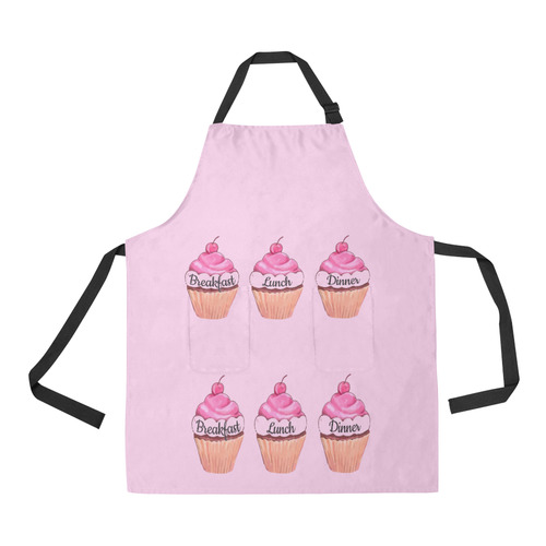 Apron Pink Cupcakes by Tell 3 People All Over Print Apron