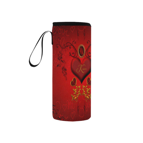 Valentine's day, wonderful heart Neoprene Water Bottle Pouch/Small