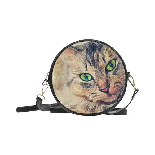 cat Pixie #cat #cats #kitty Round Sling Bag (Model 1647)