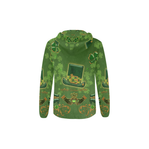Happy st. patrick's day with hat All Over Print Full Zip Hoodie for Kid (Model H14)