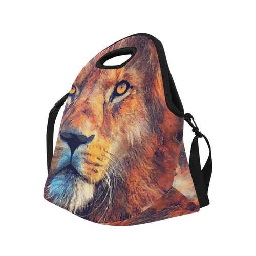 lion art #lion #animals #cat Neoprene Lunch Bag/Large (Model 1669)