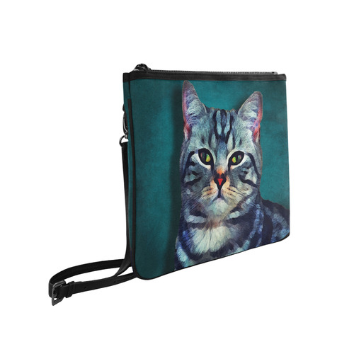 cat Bella #cat #cats #kitty Slim Clutch Bag (Model 1668)