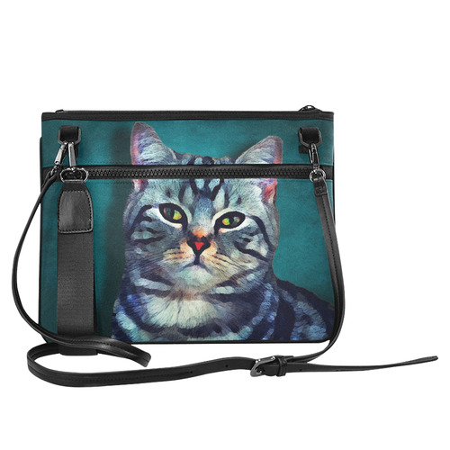 cat Bella #cat #cats #kitty Slim Clutch Bag (Model 1668)