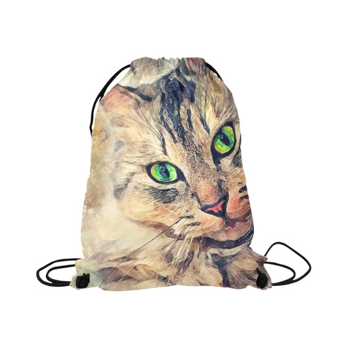 cat Pixie #cat #cats #kitty Large Drawstring Bag Model 1604 (Twin Sides)  16.5"(W) * 19.3"(H)