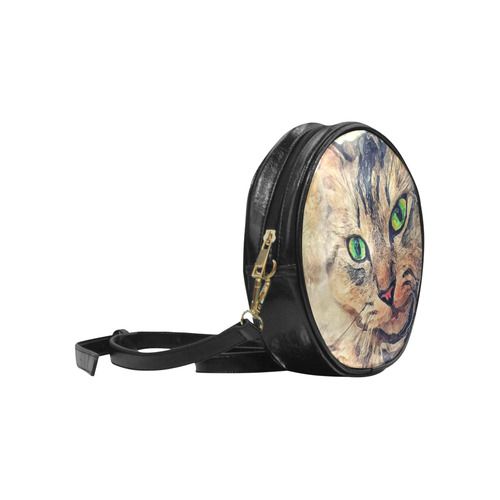 cat Pixie #cat #cats #kitty Round Sling Bag (Model 1647)