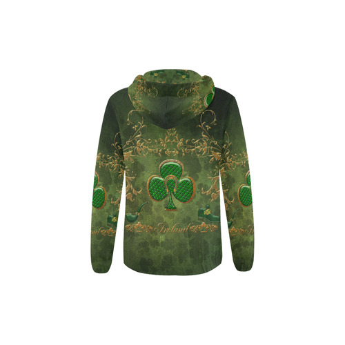 Happy st. patrick's day with clover All Over Print Full Zip Hoodie for Kid (Model H14)