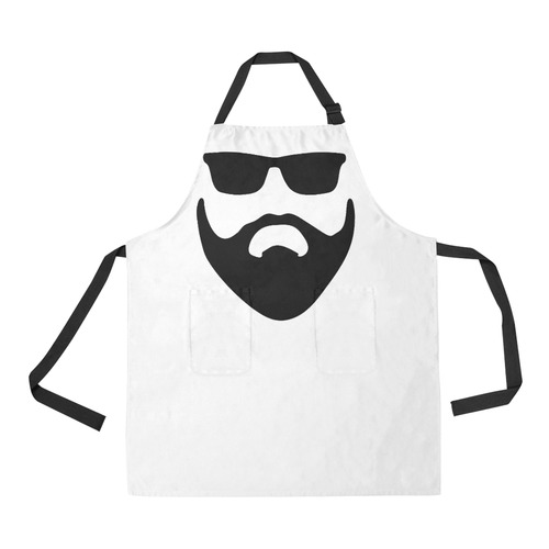 Apron Beard Dark Glasses by Tell 3 People All Over Print Apron