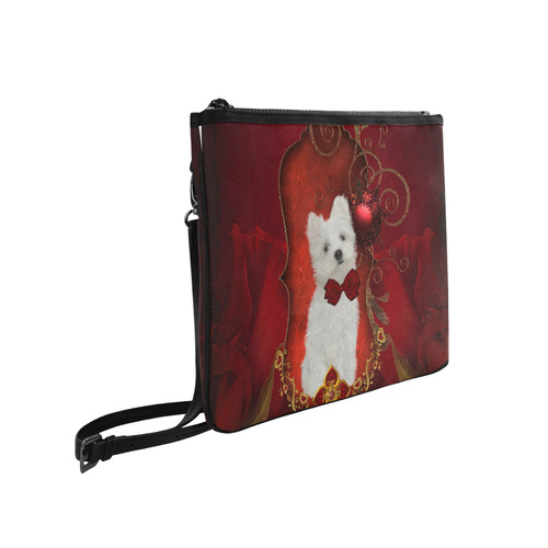 Cute maltese puppy Slim Clutch Bag (Model 1668)