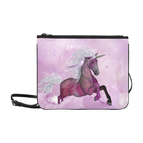 Awesome unicorn in violet colors Slim Clutch Bag (Model 1668)