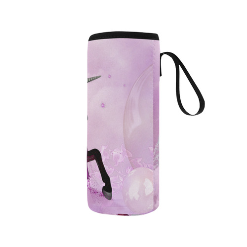 Awesome unicorn in violet colors Neoprene Water Bottle Pouch/Medium