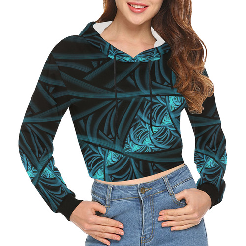 Stealth All Over Print Crop Hoodie for Women (Model H22)