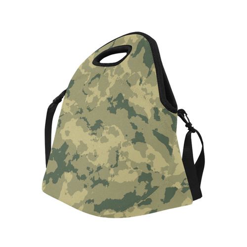 green Camouflage Neoprene Lunch Bag/Large (Model 1669)