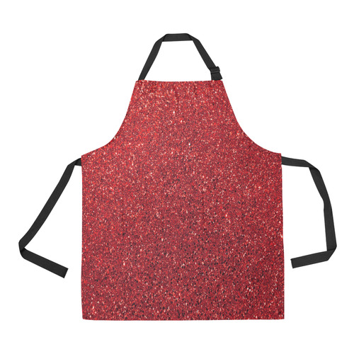 Red Glitter All Over Print Apron